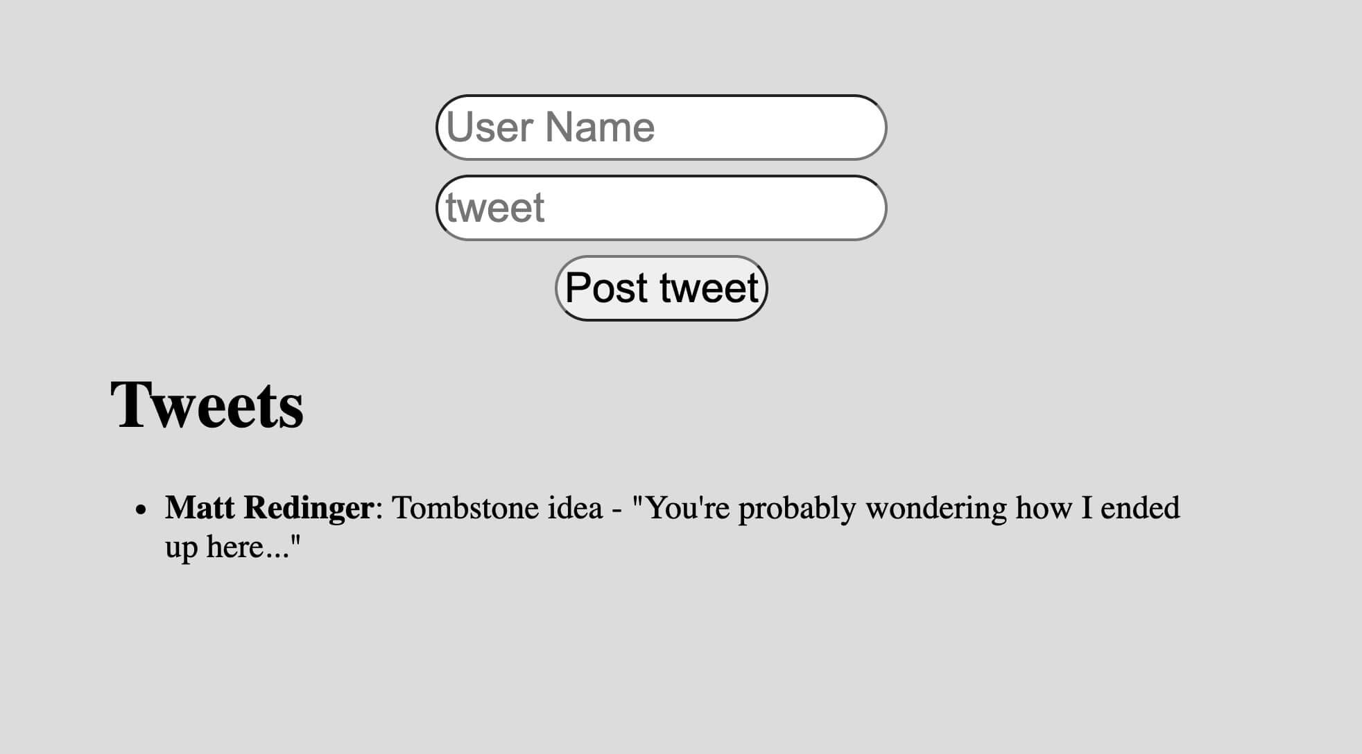 Tweet form